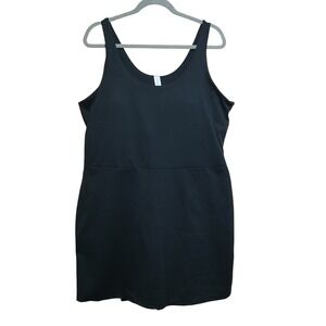 Elle Sport XXL Black Athletic Dress Inner Shorts Pockets Shelf Bra Recycled